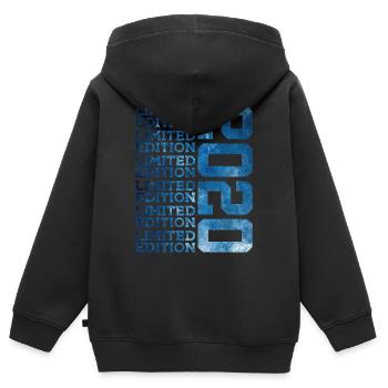 ÉDITION LIMITÉE 2020 6 ANS 6E ANNIVERSAIRE - Sweat Premium à capuche zippé enfant bio - noir - Dos - AI Model Kid Male (0cm)