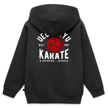 Uechi, Ryu, Karate, Okinawa Ost. 1897, Japan - Kinder Premium Organic Zip Hoodie - Schwarz - Hinten - AI Model Kid Male (0cm)