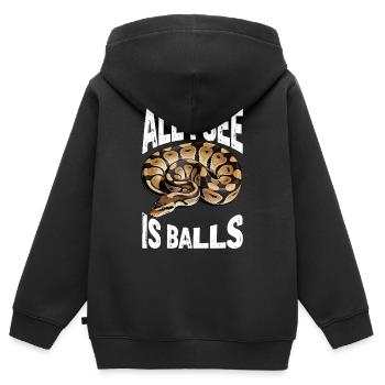 Königspython Schlangen Liebhaber Terrarium Python - Kinder Premium Organic Zip Hoodie - Schwarz - Hinten - AI Model Kid Male (0cm)