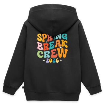 Spring Break Crew 2026 Mädchentrip Retro-Kreuzfahrtspaß - Kinder Premium Organic Zip Hoodie - Schwarz - Hinten - AI Model Kid Male (0cm)