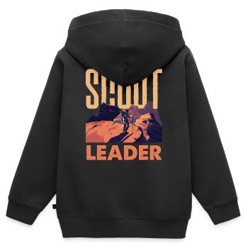 Pfadfinderleiter Scouting Troop Leader Hobby - Kinder Premium Organic Zip Hoodie - Schwarz - Hinten - AI Model Kid Male (0cm)