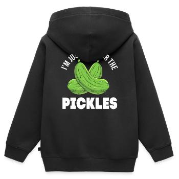 Cucumber Cucumber Pickle - Kids Premium Organic Zip-up Hoodie - black - Back - AI Model Kid Male (0cm)