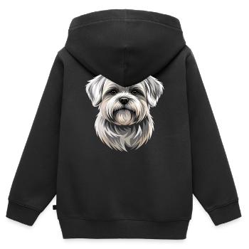 Maltese Little Maltese Dog Love Sweet Maltese - Kids Premium Organic Zip-up Hoodie - black - Back - AI Model Kid Male (0cm)