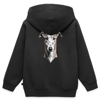Windhund Hundeliebhaber Jagdhund Liebe Greyhound - Kinder Premium Organic Zip Hoodie - Schwarz - Hinten - AI Model Kid Male (0cm)