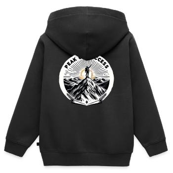 Sommet du succès - Sweat Premium à capuche zippé enfant bio - noir - Dos - AI Model Kid Male (0cm)