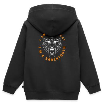 Säbelzahntiger Urzeit - Kinder Premium Organic Zip Hoodie - Schwarz - Hinten - AI Model Kid Male (0cm)