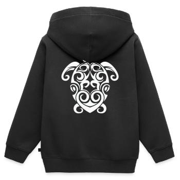 Tribal Schildkröte Spirale - Kinder Premium Organic Zip Hoodie - Schwarz - Hinten - AI Model Kid Male (0cm)