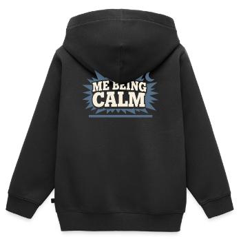 Périménopause Humour Périménopause - Sweat Premium à capuche zippé enfant bio - noir - Dos - AI Model Kid Male (0cm)