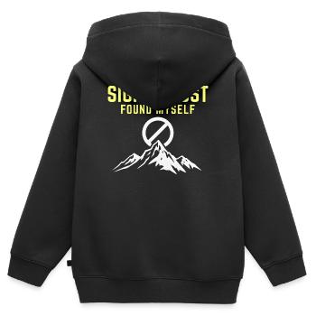 Signal verloren – Selbst gefunden - Kinder Premium Organic Zip Hoodie - Schwarz - Hinten - AI Model Kid Male (0cm)