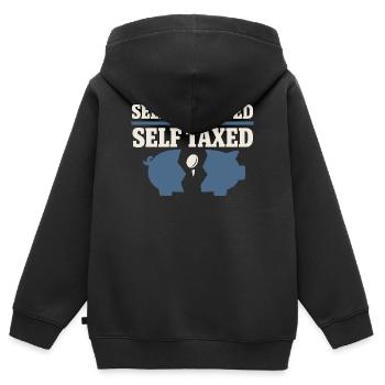 Indépendant indépendant Steuerhumor 1099 Life - Sweat Premium à capuche zippé enfant bio - noir - Dos - AI Model Kid Male (0cm)