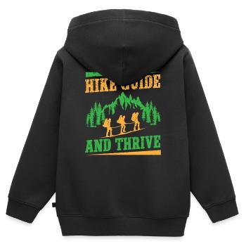 Girl Scout Leader Hike Guide & Thrive Scout - Kinder Premium Organic Zip Hoodie - Schwarz - Hinten - AI Model Kid Male (0cm)