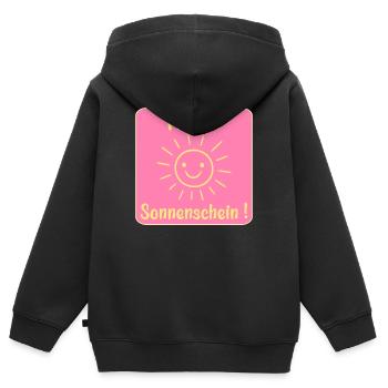 Hallo Sonnenschein - Kinder Premium Organic Zip Hoodie - Schwarz - Hinten - AI Model Kid Male (0cm)