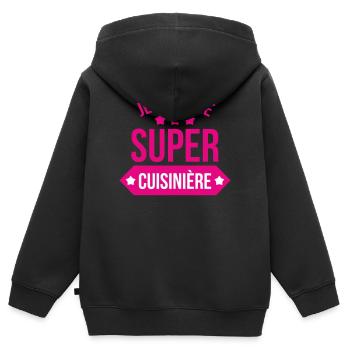  je suis super cuisinière - Sweat Premium à capuche zippé enfant bio - noir - Dos - AI Model Kid Male (0cm)