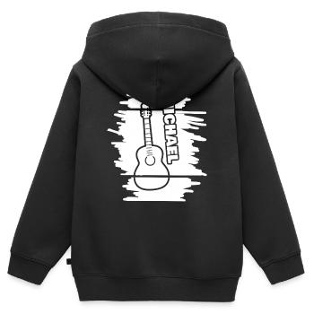 Michael as Playing the Guitar - Kids Premium Organic Zip-up Hoodie - black - Back - AI Model Kid Male (0cm)