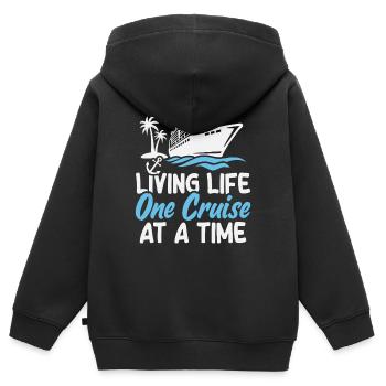 Kreuzfahrtschiff Sommerurlaub - Kinder Premium Organic Zip Hoodie - Schwarz - Hinten - AI Model Kid Male (0cm)