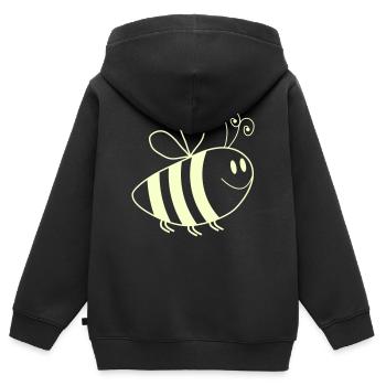 Lächelnde Bienchen Muster - Kinder Premium Organic Zip Hoodie - Schwarz - Hinten - AI Model Kid Male (0cm)