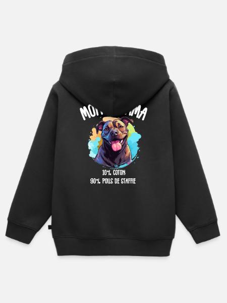 Lustige Hundestaff-Schlafanzüge - Kinder Premium Organic Zip Hoodie - Schwarz