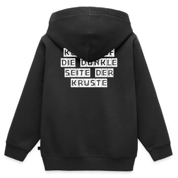 Komm auf die dunkle Seite der Kruste - Kinder Premium Organic Zip Hoodie - Schwarz - Hinten - AI Model Kid Male (0cm)