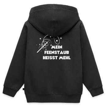 Mein Feenstaub heißt Mehl - Kinder Premium Organic Zip Hoodie - Schwarz - Hinten - AI Model Kid Male (0cm)