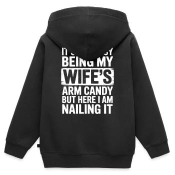 Ehefrau Sprüche Ehefrauen Lustige Ehefrau Geschenk - Kinder Premium Organic Zip Hoodie - Schwarz - Hinten - AI Model Kid Male (0cm)