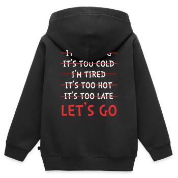 Workaholic Sprüche - Kinder Premium Organic Zip Hoodie - Schwarz - Hinten - AI Model Kid Male (0cm)