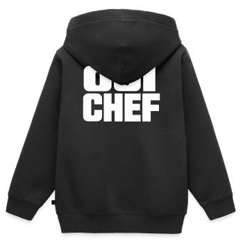 Qui Chef - Sweat Premium à capuche zippé enfant bio - noir - Dos - AI Model Kid Male (0cm)