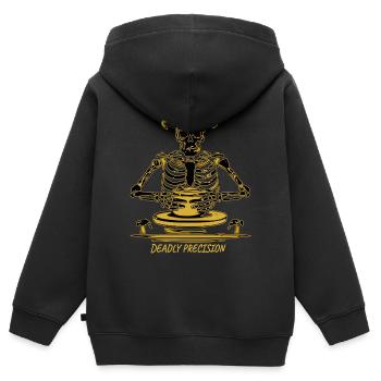 Précision mortelle - Édition Or Royale - Sweat Premium à capuche zippé enfant bio - noir - Dos - AI Model Kid Male (0cm)