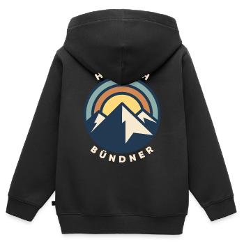 Heiweh Grisons - Sweat Premium à capuche zippé enfant bio - noir - Dos - AI Model Kid Male (0cm)