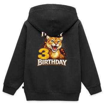 Its My 3 Birthday Wilder Raubkatze Geburtstag - Kids Premium Organic Zip-up Hoodie - black - Back - AI Model Kid Male (0cm)