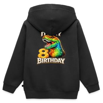 Its My 8 Geburtstag Bunter Dino - Kinder Premium Organic Zip Hoodie - Schwarz - Hinten - AI Model Kid Male (0cm)