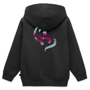 yoga_design_13 - Sweat Premium à capuche zippé enfant bio - noir - Dos - AI Model Kid Male (0cm)