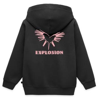 Love Explosion - Kids Premium Organic Zip-up Hoodie - black - Back - AI Model Kid Male (0cm)