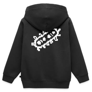 Bactéries Tiges Pixel Germ - Sweat Premium à capuche zippé enfant bio - noir - Dos - AI Model Kid Male (0cm)
