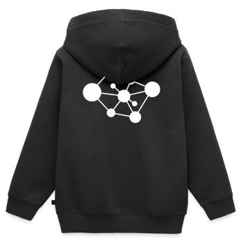 Molekül Netzwerk Verbindung - Kinder Premium Organic Zip Hoodie - Schwarz - Hinten - AI Model Kid Male (0cm)