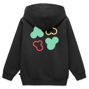Amöben Zellen Formen Bunt - Kinder Premium Organic Zip Hoodie - Schwarz - Hinten - AI Model Kid Male (0cm)
