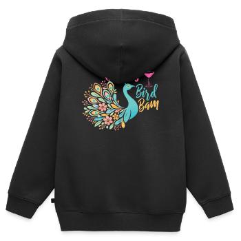 Prost, Vogel Bam Mahjong Fliesen Lustig - Kinder Premium Organic Zip Hoodie - Schwarz - Hinten - AI Model Kid Male (0cm)