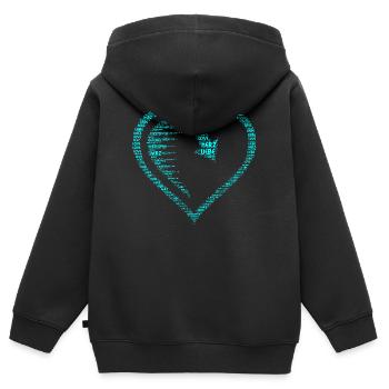 Großes Herz, Herz, Pfeil mit Liebe, Liebesherz  - Kinder Premium Organic Zip Hoodie - Schwarz - Hinten - AI Model Kid Male (0cm)