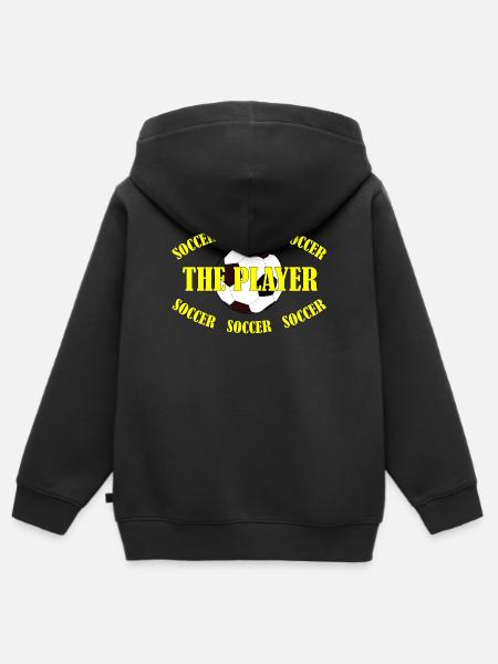 SOCCER - THE PLAYER - Kinder Premium Organic Zip Hoodie - Schwarz