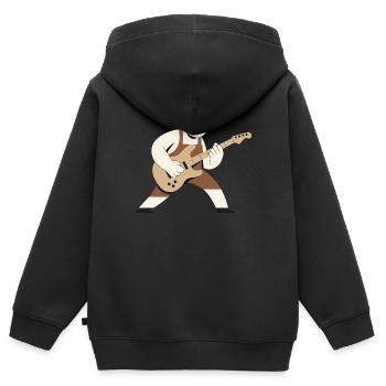 Gitarreheld im Vintage Look Outfit - Kinder Premium Organic Zip Hoodie - Schwarz - Hinten - AI Model Kid Male (0cm)