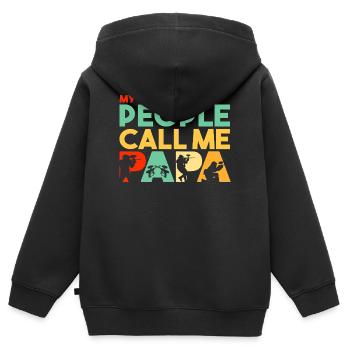 Paintball Papa Retro Hobbyist Silhouette Art - Kinder Premium Organic Zip Hoodie - Schwarz - Hinten - AI Model Kid Male (0cm)