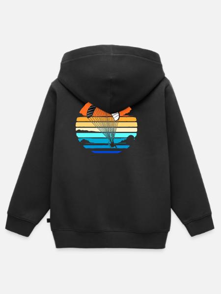 Paragliding Skydive - Kinder Premium Organic Zip Hoodie - Schwarz
