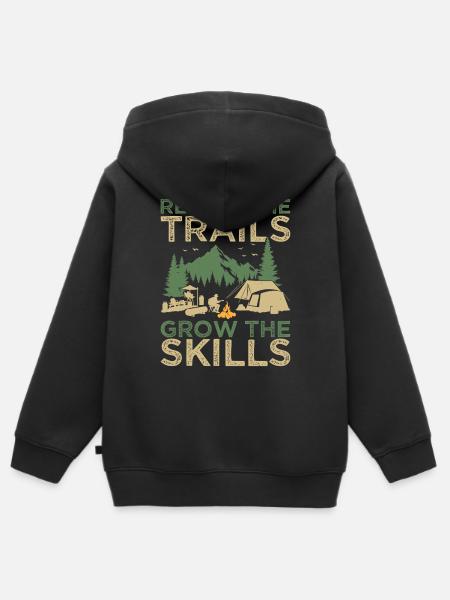De Leider van de Padenverkenner van het meisje herhaalt de Padenverkenner - Kinder Premium zip hoodie biologisch - zwart