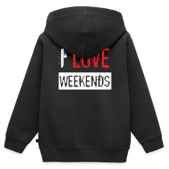 Love Red Paint Splatter Distressed Urban Design - Kids Premium Organic Zip-up Hoodie - black - Back - AI Model Kid Male (0cm)