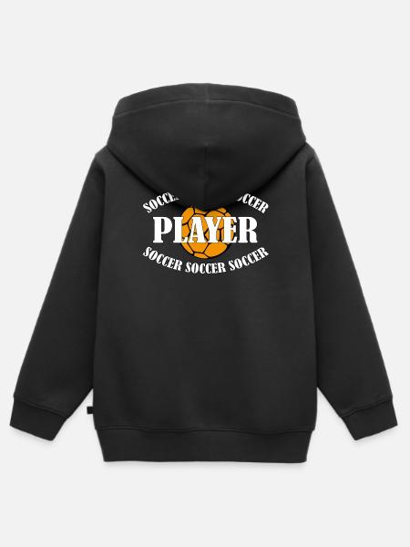 SOCCER PLAYER - Kinder Premium Organic Zip Hoodie - Schwarz
