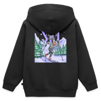 Ski Trails Calling Langlauf Sport - Kinder Premium Organic Zip Hoodie - Schwarz - Hinten - AI Model Kid Male (0cm)
