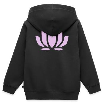 Lotus Flower Lotus Flowers Pastel Flower Blossom Yoga - Kids Premium Organic Zip-up Hoodie - black - Back - AI Model Kid Male (0cm)