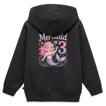 Mermaid 3rd Birthday 3 Years - Kids Premium Organic Zip-up Hoodie - black - Back - AI Model Kid Male (0cm)