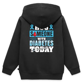 Diabetes Typ 1 Diabetiker - Kinder Premium Organic Zip Hoodie - Schwarz - Hinten - AI Model Kid Male (0cm)