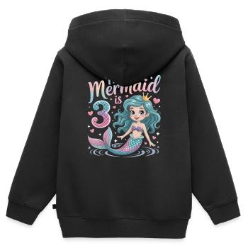 Mermaid 3rd Birthday 3 Years - Kids Premium Organic Zip-up Hoodie - black - Back - AI Model Kid Male (0cm)