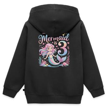 Mermaid 3rd Birthday 3 Years - Kids Premium Organic Zip-up Hoodie - black - Back - AI Model Kid Male (0cm)